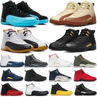 Air jordan retro 12s Jordan 12 Basketballs shoes Mavi Düşük Parlak Narenciye Kırmızı Flint Siyah Hyper Kraliyet 12 Ters Grip Oyunu Büküm Erkek Sneakers EUR 40-47