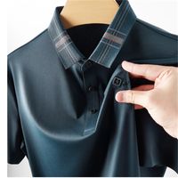 고급 자수 짧은 슬리브 코튼 폴로 셔츠 남자 S T 셔츠 한국 패션 의류 여름 고급 아시아 크기 6xl 7xl