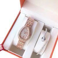 Luxury Women Snake Watches Bracelet 2 Sets com caixa de presente Designer de marca Diamond Lady Lady Watch Watches para Womens Birthday Birthday Mother's Valentine Day Gift