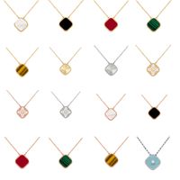 18 k gold four leaf clover diamond pendant necklace French l...