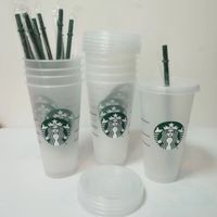 Mermaid Diosa Starbucks 24 oz/710ml Tazas de plástico Tumbler reutilizable para beber plano de fondo plano forma tapa tazas tazas de paja 50 piezas dhl