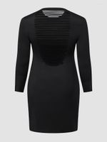 Plus Size Dresses Finjani Women Cutout Back Striped Black Dr...