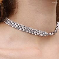 Choker Women Crystal Fashion Necklace Metal Chain Jewelry Ac...
