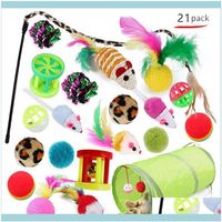Поставки Home Garden21pcs Toys Kit Комплект складной туннель игрушек Fun Channel шарики мыши мыши с пэт -котенок кошка Cat Interactive PL2326