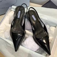 Kadın ayakkabıları sivri alçak topuklu ayakkabılar patent patent deri sapan elbise ayakkabı sandaletleri 34-40 kutu yok