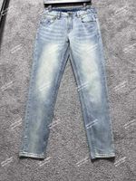 Модель -дизайнерские джинсы мужские джинсовые штаны мужские брюки роскошная молния на молнии.
