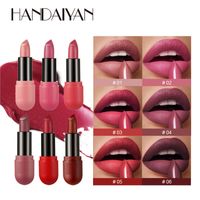 Handaiyan Lipstick Authentic 6 Desenta fêmea de batom durar o brilho labial hidratante maquiagem nua d'água durável