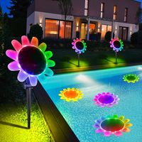 أضواء الحديقة الشمسية سباحة سباحة خفيفة زهرة عائمة IP68 RGB RGB Dream Color LED LED POND LIGHT