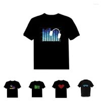 Black Shirts For Men Men Party Disco DJ Sound Activated LEDLight Up and  Down Flashing Glowing T Shirt 