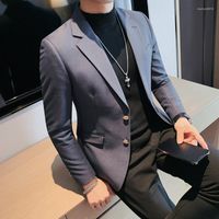 Herrenanzüge Anzug Big Blazer Zwei Jacken Slim Buttons Kleid Business Formal Collar Party Wedding Style Fashion Social British Men Homme Coat