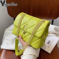 Bolsas de noche Kiwi Verde Summer PU Cuero Flap Crossbody para mujeres Luxury Solid Color Handbags Cadena carteras 230503