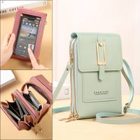 Women Bags Soft Leather Wallets Touch Screen Cell Phone Purs...