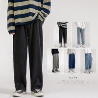 Men s Jeans 2023 Korean Fashion Baggy Classic Unisex Man Str...