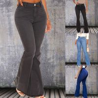 Jeans Spodnie jeansowe damskie spodnie Flare Sexy Hip Slim c...