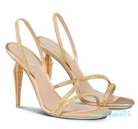 Donne sandali scarpe vestito da sera in pietra Lady Gladiator Sandalias Strpppy Diamond Crystal Teli glitter Walking Eu35-43