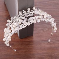 White Pearl Bridal Hairbands Tiaras Wedding Crown Headband F...
