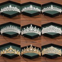 Baroque Bride Crown, Rhinestone, Champagne, Crystal Crown, r...