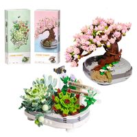 الكتل Mini Bouquet Building Builds Flowers زهور زهر الكرز النضرة Bonsai 3D Model Home Decoration Childrens Assembly Girl Girl 230504