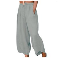 Women' s Pants Autumn Cotton Linen Capri Women Loose Cla...