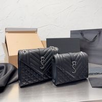 Designer-Tasche Damen Dermis Caviar Taschen Handtaschen Umhängetaschen tote bagg schwarzes Kalbsleder klassische diagonale Streifen gesteppte Ketten doppelte Klappe mittlerer Umhängetasche