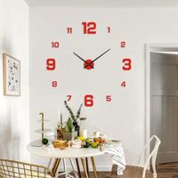 Wall Clocks Large 3D DIY Clock Modern Design Silent Big Digi...