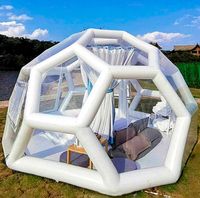 4 m Nuovo design Crystal gonfiabile a bolle calcio calcio tenda ermetica forma da calcio in campeggio trasparente campeggio chior room per all'aperto