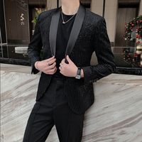 Men' s Suits Blazers Spring and Autumn Trend Print Small...