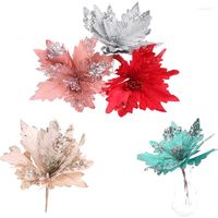 Christmas Decorations 25cm Sequin Flannel Handmade Flowers A...