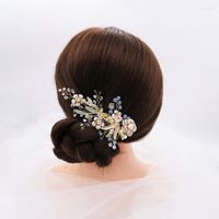 Kopfschmuck Brautkopfschmuck Hochzeit Mode Kopfschmuck für die Braut Handgemachte Krone Blumenperle Haarschmuck Ornamente