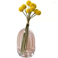 Flores decorativas de bola dourada martelo flor artificial plant desktop decoração vaso plástico mesa de mesa de arte