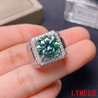 خواتم الزفاف 5CT خاتم الرجال الأخضر 925 الفضة الجميلة الماس النيرولور البديل 230506