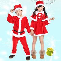 Roupas conjuntos de garotos trajes de crianças Cosplay Papai Noel Roupas Crianças Vestidos para Meninas Conjunto de Vestidos de Natal 4 5 6 8 9 10 12 Corte de Ano