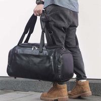 Duffel Bags Casual Big Leather Travel Sag с обувным карман