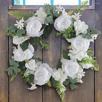 Decorative Flowers Wreath Ornament Simulation Reusable Ornam...