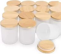 72 Pack Bulk Candle Glass Jars-7OZ Clear Empty Candle Jars with Bamboo Lids