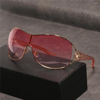 선글라스 Cubojue 여성 Sun Glasses for Female Steampunk 패션 블랙 투명 핑크 브라운 일체형 렌즈