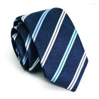 Fliegen Hohe Qualität 2023 Designer Marken Mode Lässig 7 cm Schlank Für Männer Blau Und Weiß Gestreifte Krawatte Arbeit Mit Geschenkbox
