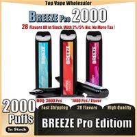 Breeze Pro Edition 2000 Puffs Ondosable E Сигареты Устройство 2%/5% 6,0 мл с предварительным сведением на 1000 мАч аккумулятор Vape Pen 1000 ПК/аромат против Breze Stiick 5000 RANDM 7000