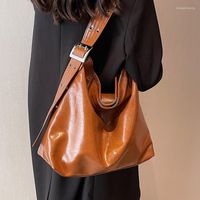 이브닝 가방 빈티지 여성 버킷 숄더 가방 대용량 PU 가죽 숙녀 핸드백 및 지갑 넓은 스트랩 여성 크로스 바디