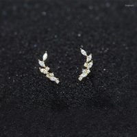 Stud Earrings MloveAcc Elegant 925 Sterling Silver Flower Le...