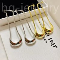 2023- Designer di orecchini per donne Stud Luxury Gold Heart Shape Crystal Gold Doppio V Lettera 925s Silver Jewelry Classic