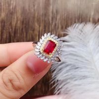 Cluster Rings Natural And Real Ruby Ring Gemstone Wedding En...