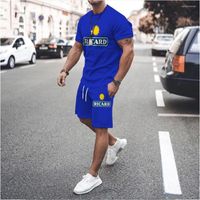 Sommer Herren Luxus Trainingsanzug Frankreich Ricard Bedrucktes T-Shirt Shorts Set Mode Outfit Lässig Stilvoller Anzug Herren Übergroße Kleidung