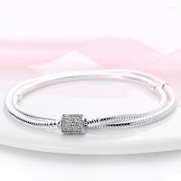 Bettelarmbänder echtes Silber Farbe Doppelarmband für Original Perlen Anhänger DIY feines Geschenk Frauen
