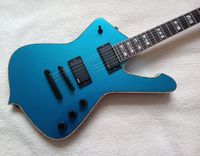 Nuevo estilo personalizado de guitarra eléctrica, guitarra azul, mosaico de diapasón, cuerpo de caoba, accesorios negros, varias guitarras personalizadas