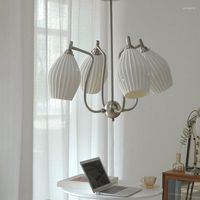 Подвесные лампы Современная творческая столовая британская живая спальня костяная фарфоровая прозрачная простая лампа постмодернистская керамическая люстра