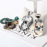 Brincos de bronzeamento Design Projeto geométrico Double redonda Big Circle Círculo coreano Acético acrílico Long for Women Jewelry Gift