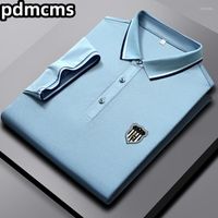 POLOS Men's Polos High End Luxury Brands Polo para hombres POLO 2023 Silk Lapel Decal Men Camiseta Tendencia coreana Fashion Casual Slim Fit Clothing