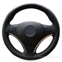 Steering Wheel Covers DIY Hand- stitched Black Suede Leather ...