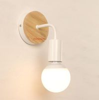 Wandleuchte YON Nordeuropa Vintage Holz Metall Industrielle Innenbeleuchtung Nachttischlampen LED-Licht